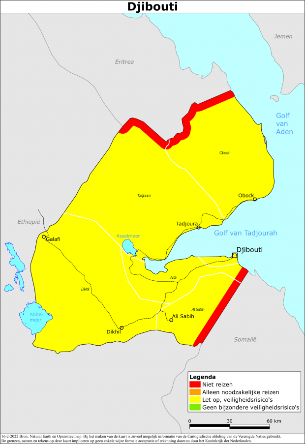 reisadvies kaart Djibouti